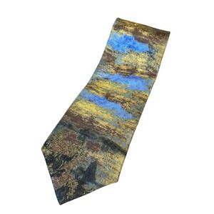 Philadelphia Museum of Art Necktie Monet Water Lillies 100% Silk‎ Made in Korea